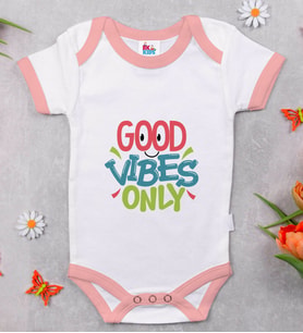 BK Kids Good Vibes Only Tasarımlı Pembe Bebek Body Zıbın-1