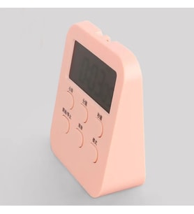 1288 Dijital Kronometre 24 Saat Geri Sayım Cihazı Alarmlı Çalar Saat Mıknatıslı Zamanlayıcı (Pembe)