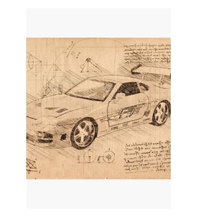 Toyota Supra Turbo Hızlı Ve Öfkeli Sokak Yarışı Arabası Tablo Ahşap Poster Dekoratif
