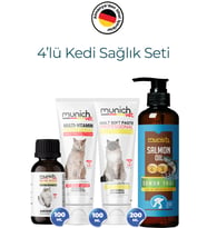 Munich Vet Kediler için 4'lü Set Biotine Plus & Balık Yağı & Malt Paste & Multi Vitamin