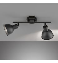 Rsylight Retro Rustik Metal 180 Derece Hareketli Siyah 2 Li Spot Avize