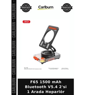 F65 1500 mAh Bluetooth V5.4 2'si 1 Arada Hoparlör Mobil Aksesuar Telefon Tutacağı Pratik Aparat