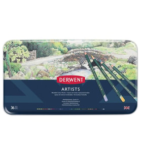 Derwent Artists Pencils Kuruboya Kalemi 36'lı Teneke Kutu 