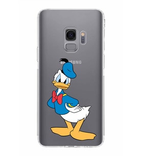 Samsung Galaxy S9  Kamera Korumalı Kapak Donald Duck Tasarımlı  Şeffaf  Kılıf