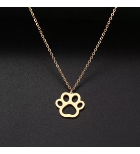 Kişiye Özel 925 Ayar Gümüş Pati Kolye (Gold)