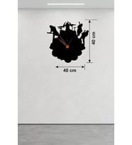 Rock Band Müzik Temalı Ahşap Duvar Saati - 40X40 Cm Kesim