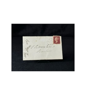 İngiltere Klasik Dönem 1867 Victoria Dönemi Red Penny Pullu Zarf postadan geçmiş Plate Number 92 Ha