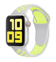 Apple Watch 10/11 42mm-38/40/41mm Kordon Delikli Spor Kordon 2/3/4/5/6/se/7/8/9 (Gri - Sarı)