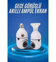 Gece Görüşlü Akıllı Dönebilen Ev Kamerası Ampül Kamera