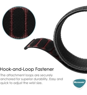 Lexroo Samsung Galaxy Watch 4 44mm için Hasırlı Kordon Woven Sport Loop Koyu Pembe - Koyu Pembe]