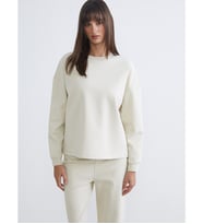 LCW Vision Bej Bisiklet Yaka Oversize Kadın Sweatshirt