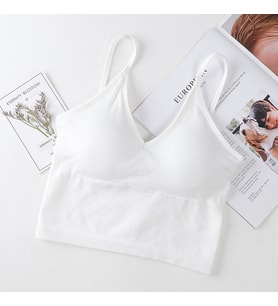 Kadın İnce Askılı Crop Atlet – Soft Dokulu Rahat Bralet Üst W1011 (Beyaz)