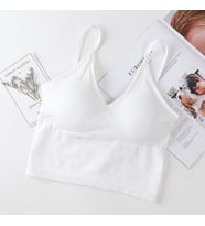 Kadın İnce Askılı Crop Atlet – Soft Dokulu Rahat Bralet Üst W1011 (Beyaz)