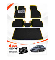 e-biz HONDA CİVİC-FD6-SEDAN (2006-2011) Uyumlu EVA Oto Paspas Bagaj Paspası Dahil Siyah-Sarı