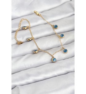 316L Çelik Gold Renk Minimal Nazar Model Kadın Bileklik 5886 - HPSBYI3247-8478
