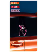 Araç Kapı Direk Kaplama Folyosu Pembe Panter Desenli (Sağ Sol Takım) (2 Adet) - (Çok Renkli)
