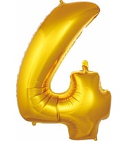 Pazariz  Balon 4 Rakam 76 cm Gold Folyo Balon 34 Inc