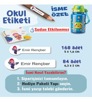 Okul Etiketi Kalem Defter Etiketi Brows Star Temalı Özel İsim Yazılabilen Etiket - 252Adet