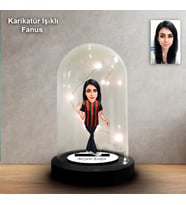 KİŞİYE ÖZEL Siyah-Kırmızı TASARIMLI IŞIKLI KARİKATÜR FANUS BİBLO FN180