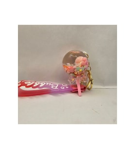 Figürlü içi Su Dolu Lollipop Hareketli Sevimli Anahtarlık/Çanta Süsü/ Araba Süsü