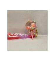 Figürlü içi Su Dolu Lollipop Hareketli Sevimli Anahtarlık/Çanta Süsü/ Araba Süsü (Pembe)