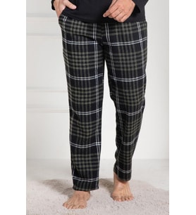 Mecit 3025 Erkek Yeşil Ekoseli Tek Pijama Altı