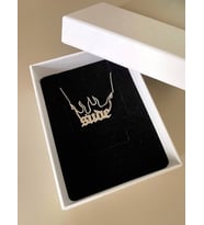 Kişiye Özel 925 Ayar Gümüş Alev Tasarım İsim Kolye (Gümüş)
