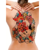 Caş Dekorasyon Balık Modelli Geçici Sırt Dövme Tattoo