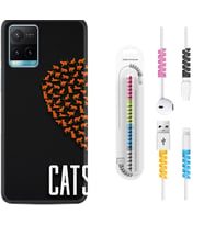Vivo Y11S Y21S Y20 Y20S Y70 Kılıf Kablo Koruma Spiral Silikon Cats 1792