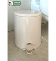 Yumuşak Kapanan Çelik Çöp Kovası, Bej, 6 Litre, Pedallı, Çok Amaçlı