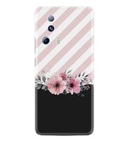 Xiaomi Mi 13 Lite Kılıf Resimli Desenli Baskılı Silikon Strip Pink Flowers 1396