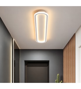 Beyaz 100x16cm Oval Avize 3000K Sarı Işık Led Tavan Lambası