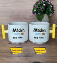 Maden Mühendisi Kupa Bardak T Sarı Kulplu Mühendisler Günü Hediyesi