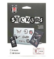 Beşiktaş Siyah Sticker Paketi 5 Sayfa Orijinal Lisanslı