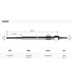 SVAC VOLKSWAGEN JETTA-TOURAN 2.0 KIZDIRMA (ISITMA) BUJİSİ 4 ADET