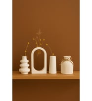 4 lü Minimal 10 cm İskandinav Tarzı Bohem Vazo Hediyelik Pinterest Set Vazo Dekoratif Eşya (Beyaz)