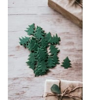 Keçeden 3 cm Yılbaşı Çam Ağacı Süsü 25 adet - Keçe Motif-T491 (Renksiz)