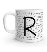 R Harfi Matematik Formül Tasarım Harfli Kupa Bardak