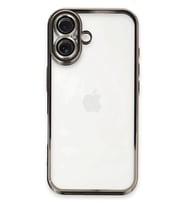 Newface Apple iPhone 16 Kılıf Razer Lensli Silikon - Titanyum Gri