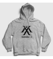 Presmono Unisex Gri Logo V2 K-Pop Monsta X Kapüşonlu Sweatshirt 275121tt (Gri)