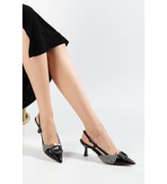 Suins Lady Model Kadın Stiletto İki Renk Ayakkabı 7 Cm