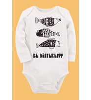Organik Baskılı Pamuklu Unisex Bebek Body UZUNKOLE64