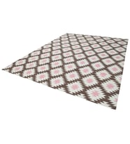 Vizon Kahve Modern Geometrik Desenli El Dokuma Salon Kilimi Düz Dokuma Çocuk Odası Yatak Odası