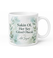 İsme Özel Sakin Yazılı Kupa Bardak Hediye Özel Tasarım Porselen Mug