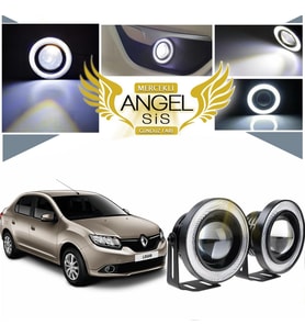 Dacia Logan Uyumlu, Universal Mercekli Led Angel Sis Farı, 76mm Beyaz Renk