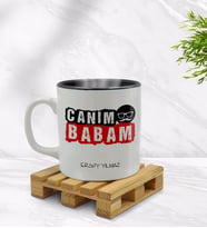 BK Gift Kişiye Özel Canım Babam Tasarımlı İçi Siyah Renkli Kupa Bardak Model 5