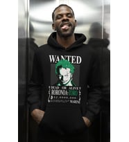 Wanted Roronoa Zoro Baskılı Unisex Oversize One Piece Anime Karakter Hoodie