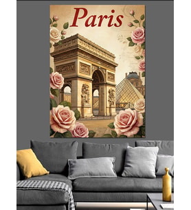 Paris Zafer Takı Vintage Dekoratif Kanvas - Mdf Ahşap Tablo