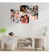 Anneler Gününe Özel Oval 4 Fotoğraflı Ahşap Tablo