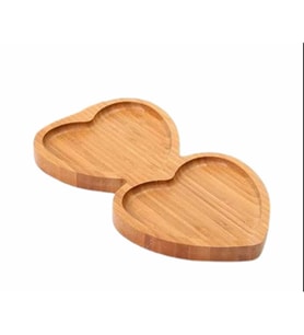 BAMBOO 2 BÖLMELİ KALPLİ SUNUMLUK 25*14*1.5CM
